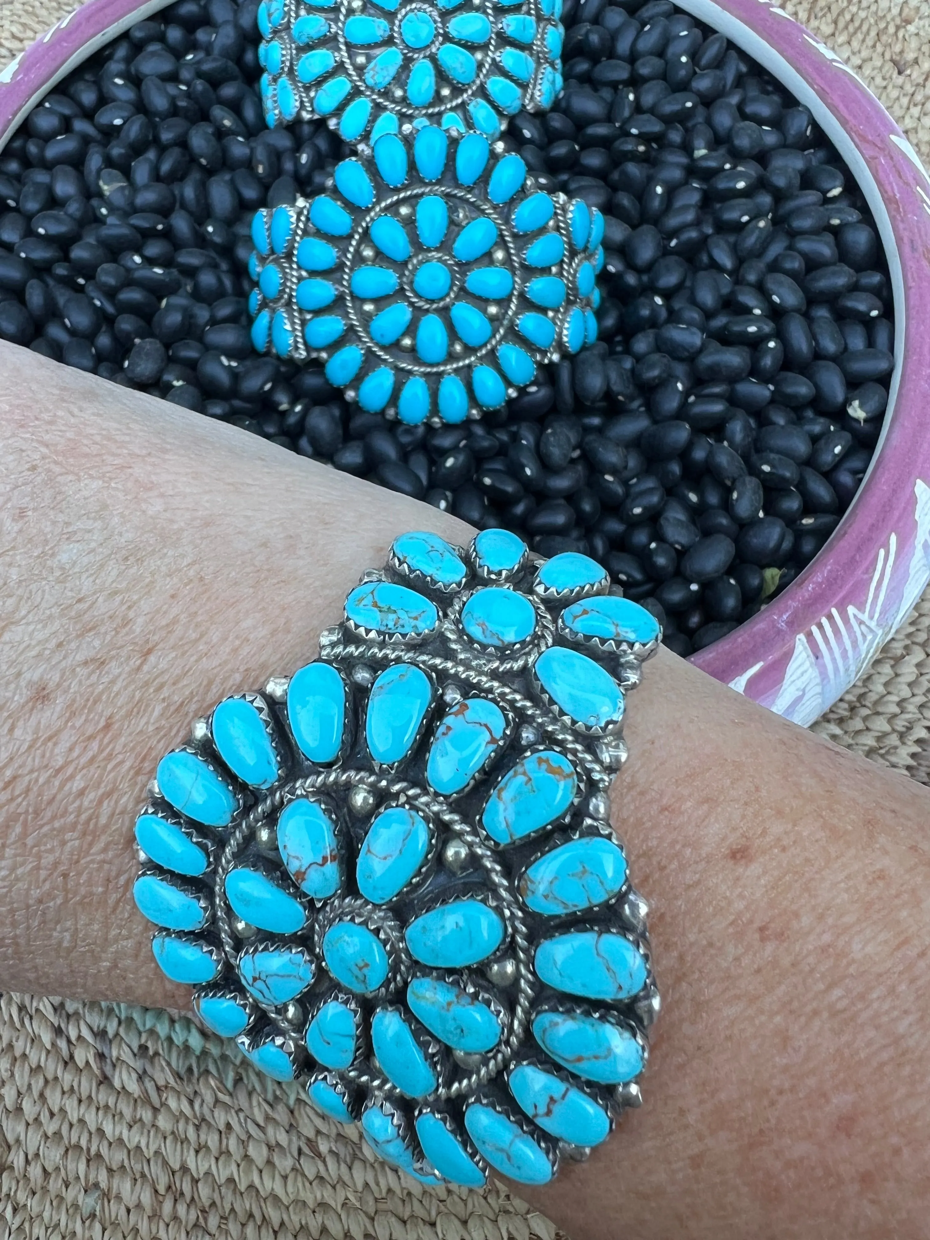 Traditional Turquoise Cluster Cuff