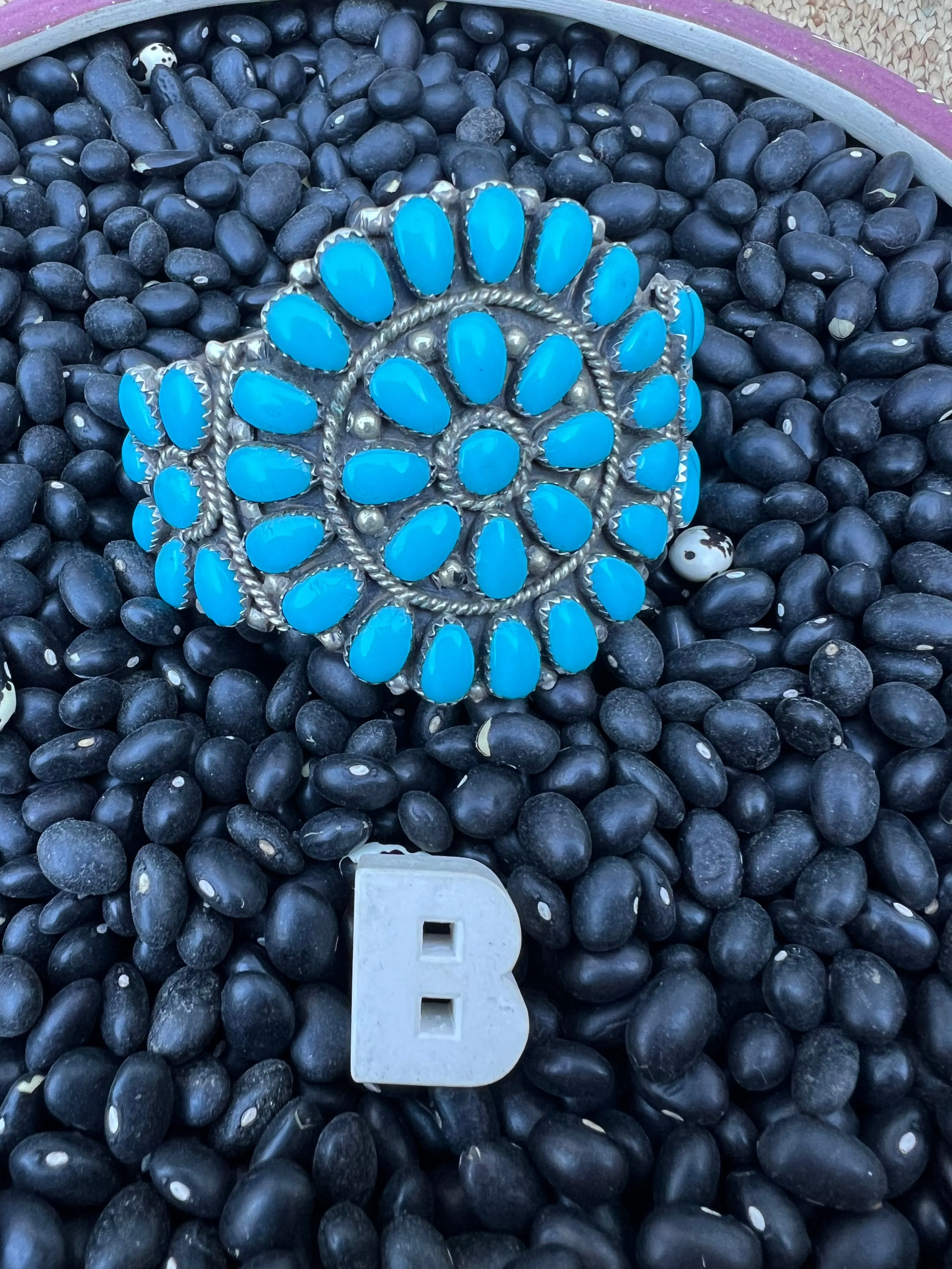 Traditional Turquoise Cluster Cuff