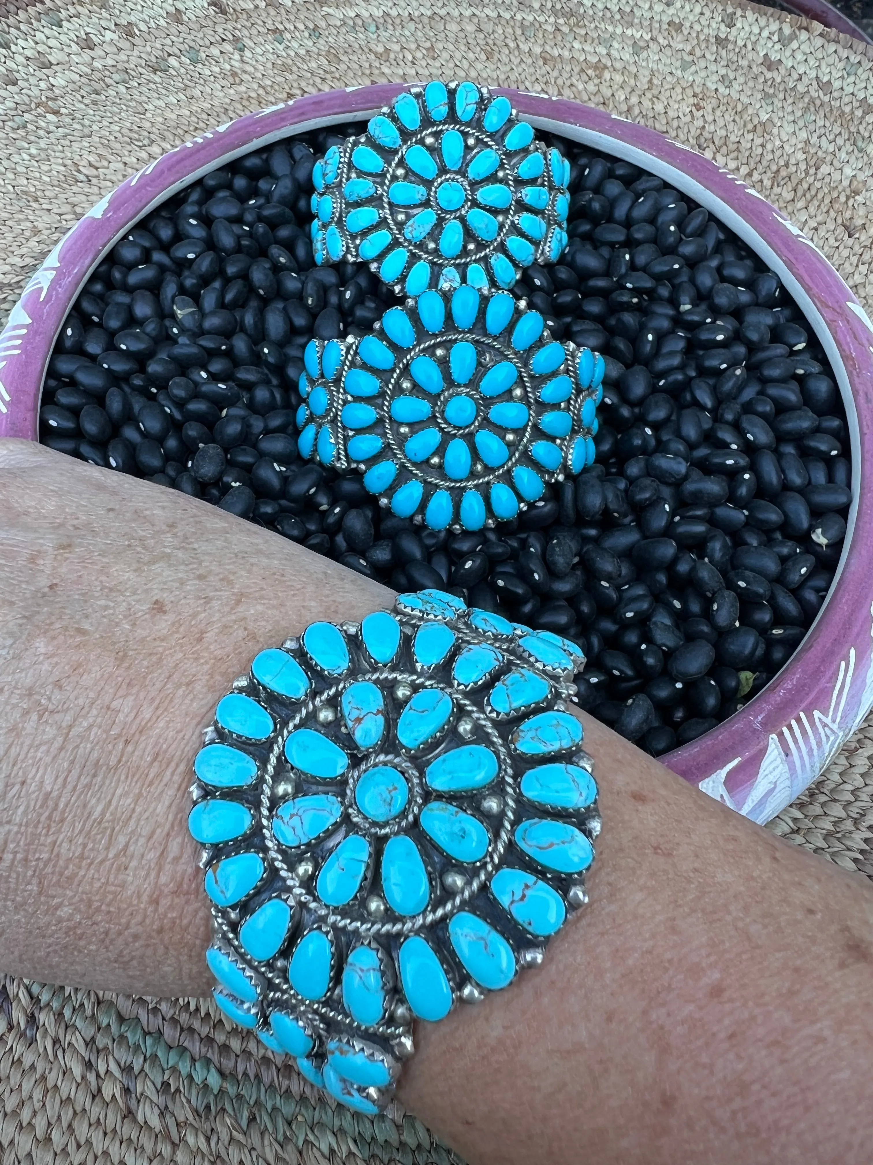 Traditional Turquoise Cluster Cuff