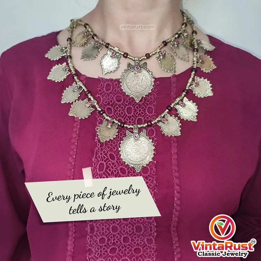 Tribal Vintage Two Layers Coins Necklace