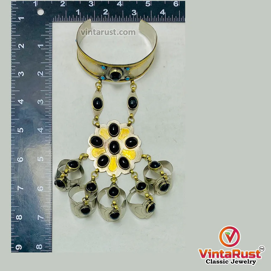 Turkmen Slave Bracelet With Black Stones