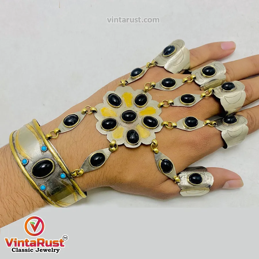 Turkmen Slave Bracelet With Black Stones