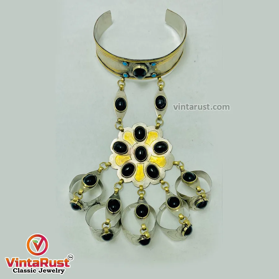 Turkmen Slave Bracelet With Black Stones