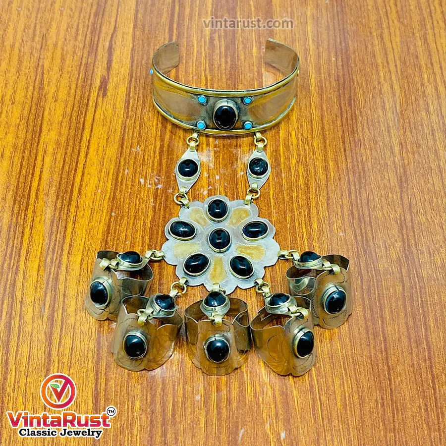 Turkmen Slave Bracelet With Black Stones