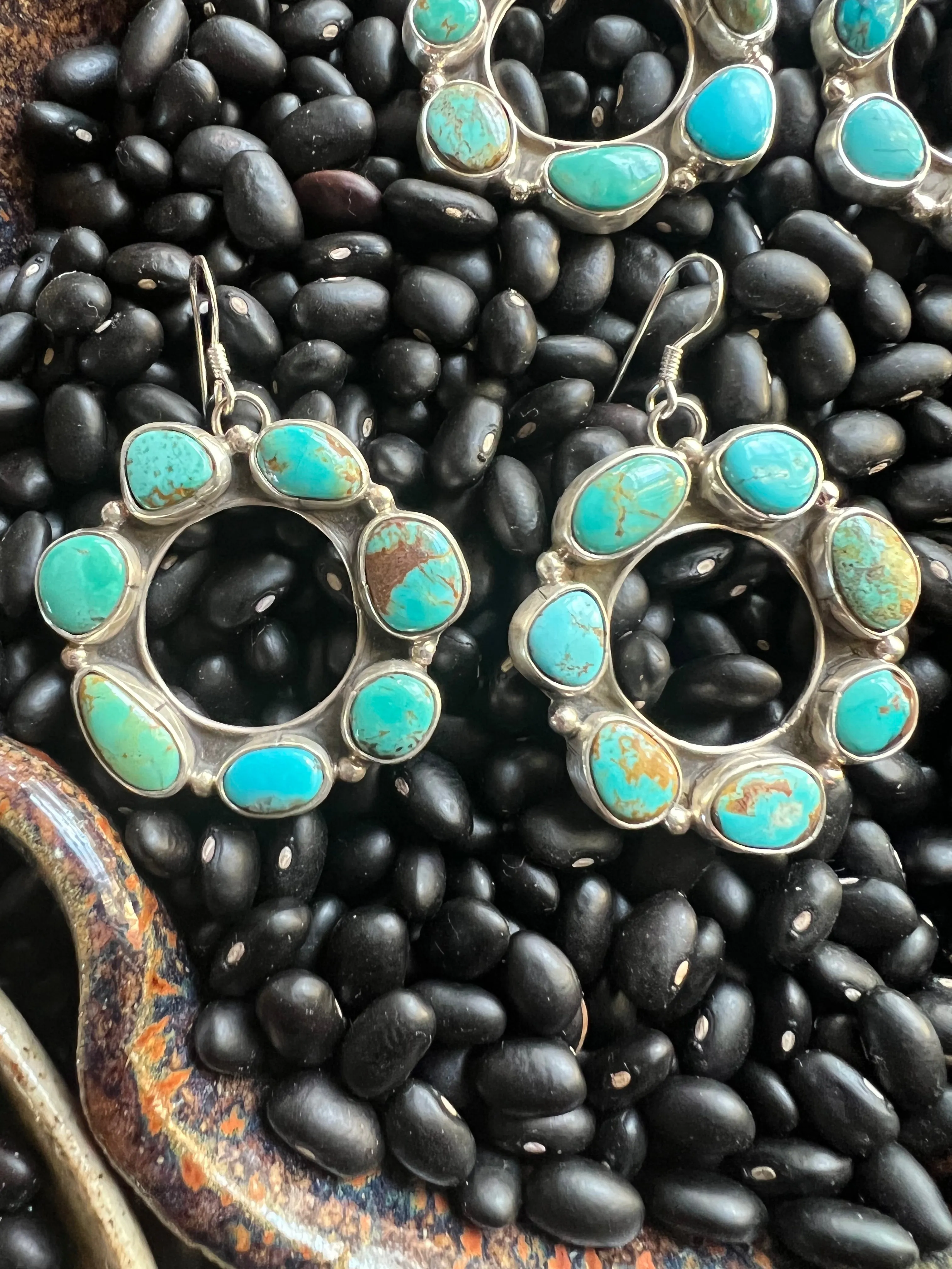 Turquoise Circle Earrings