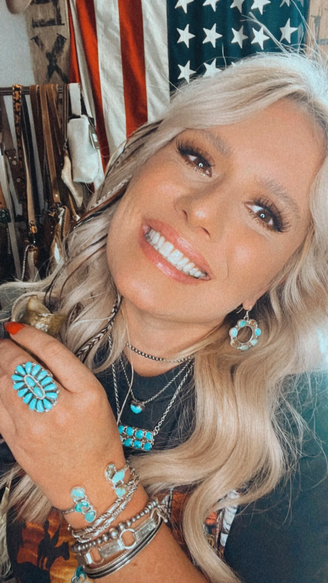 Turquoise Circle Earrings