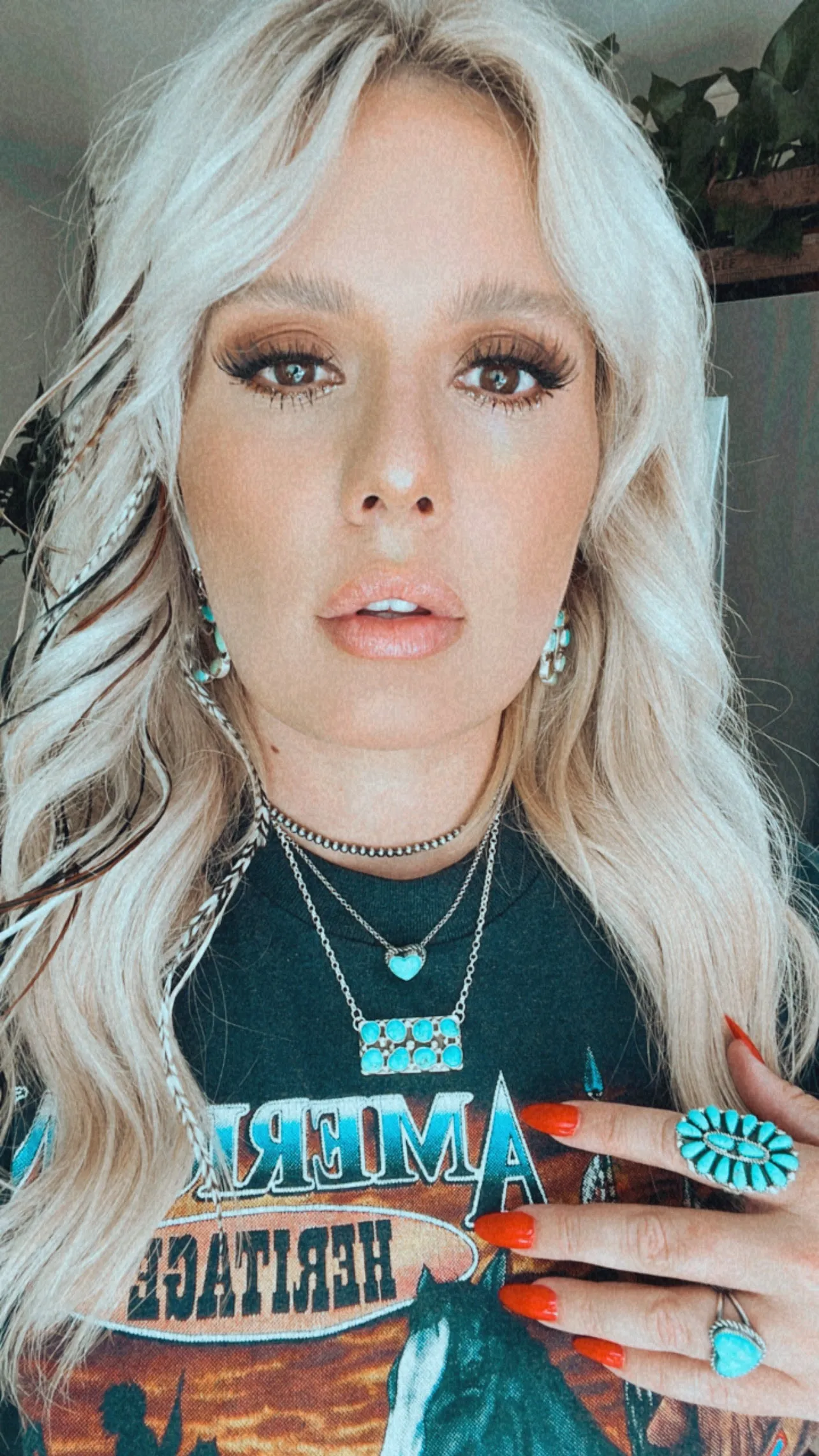 Turquoise Circle Earrings