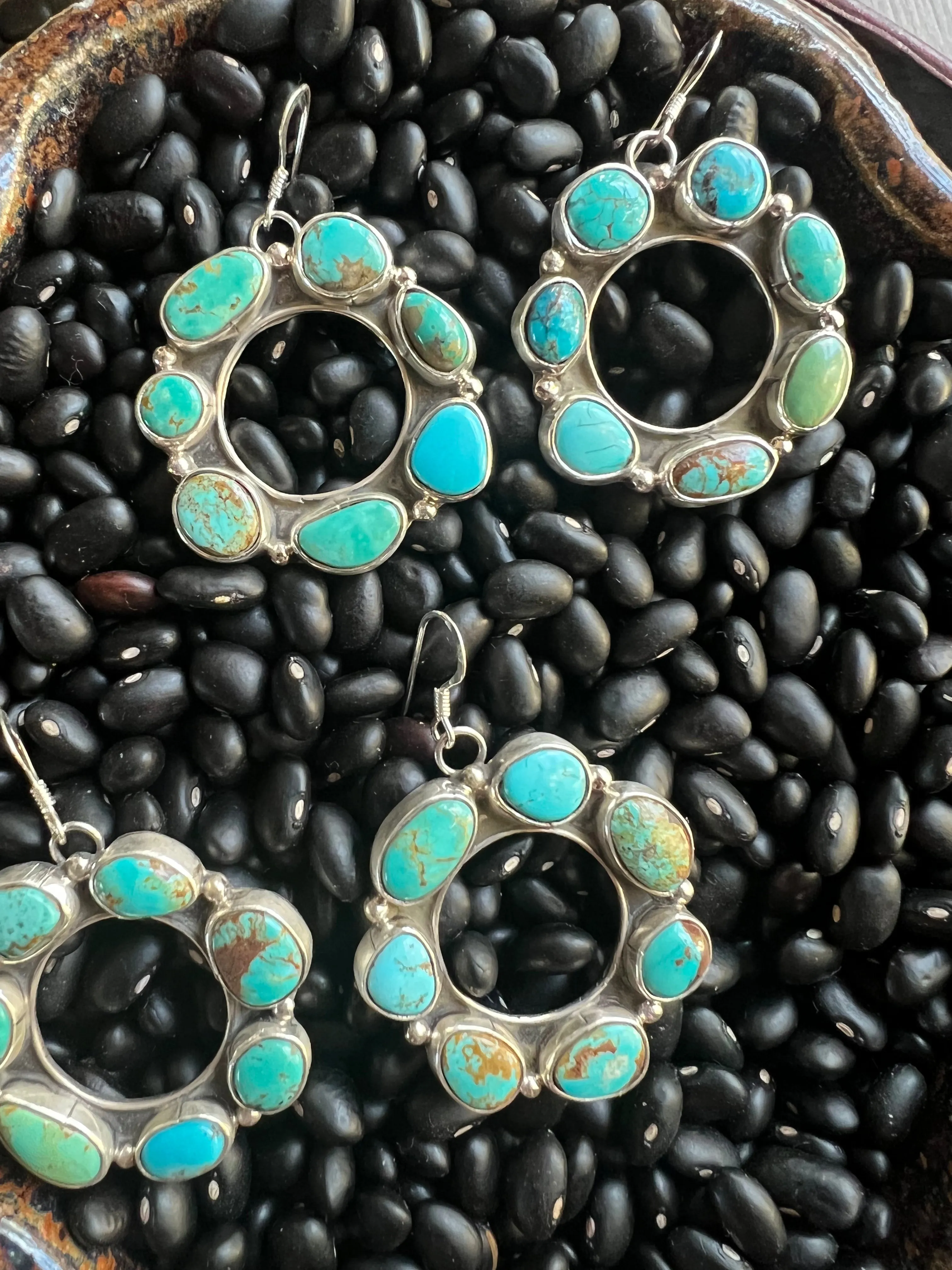Turquoise Circle Earrings