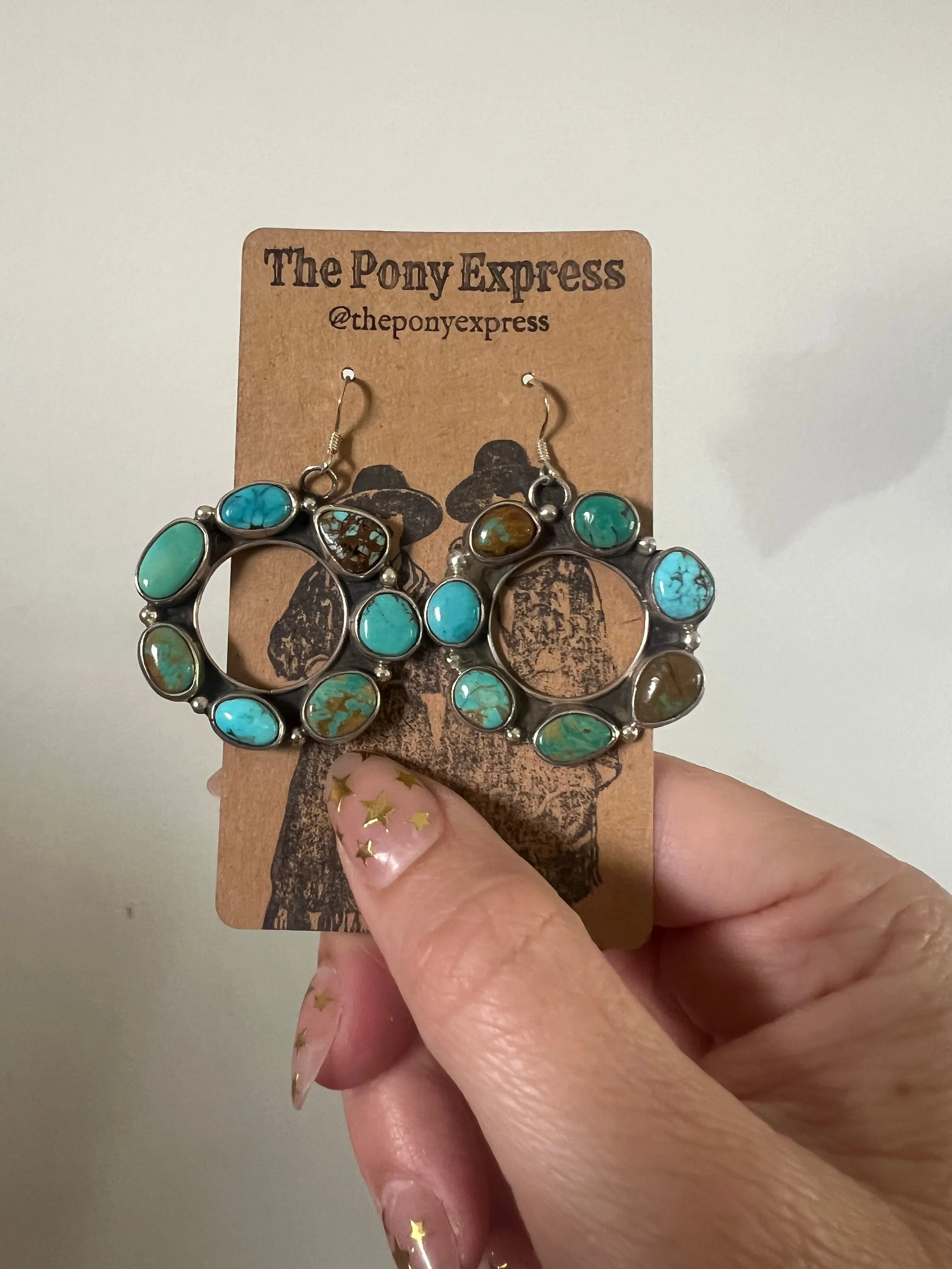 Turquoise Circle Earrings