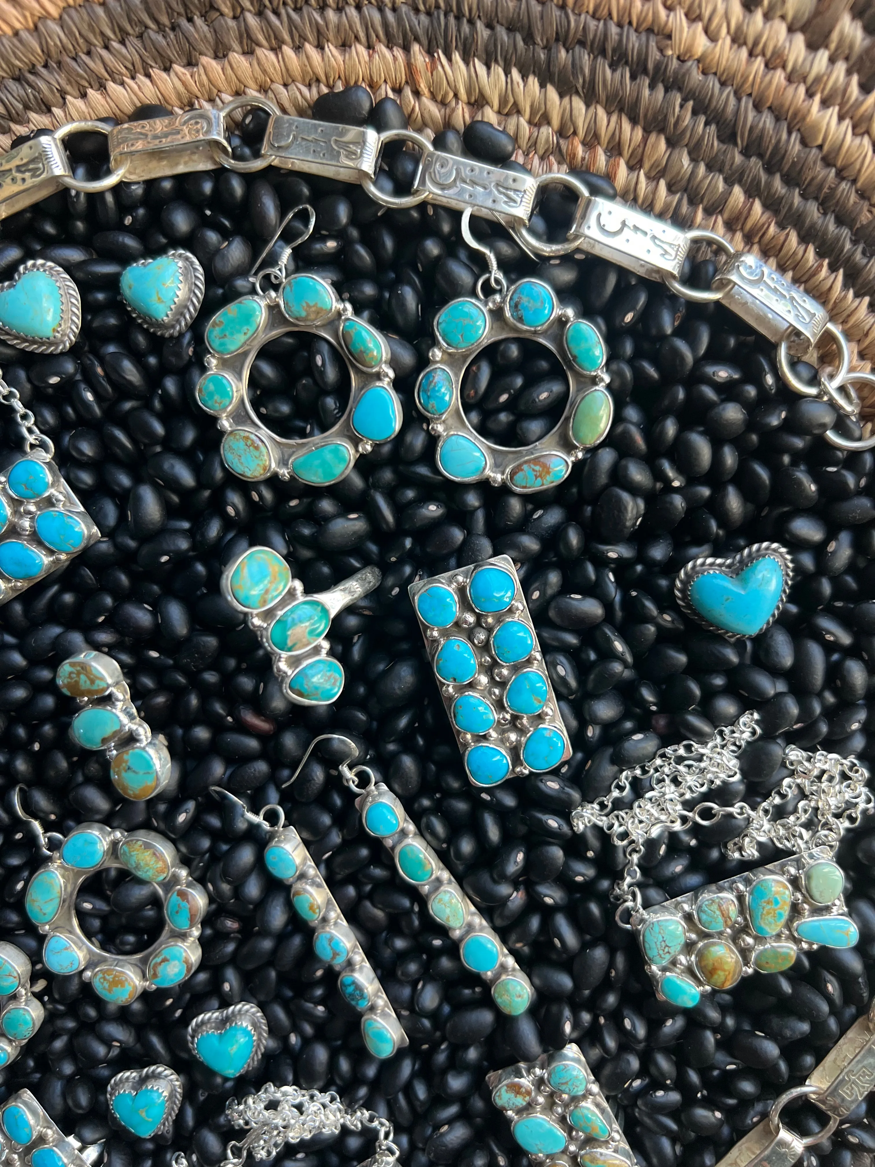 Turquoise Circle Earrings