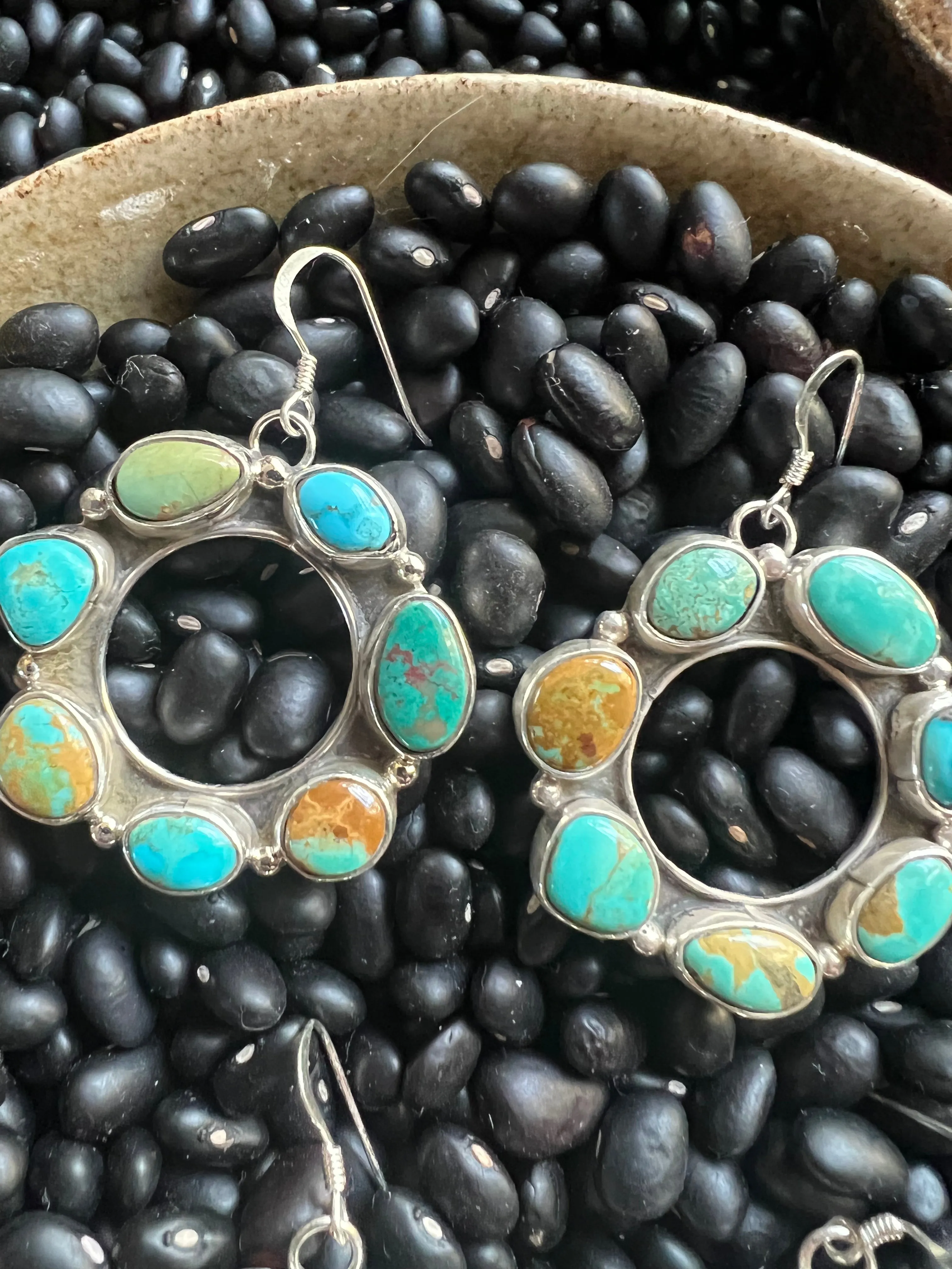 Turquoise Circle Earrings