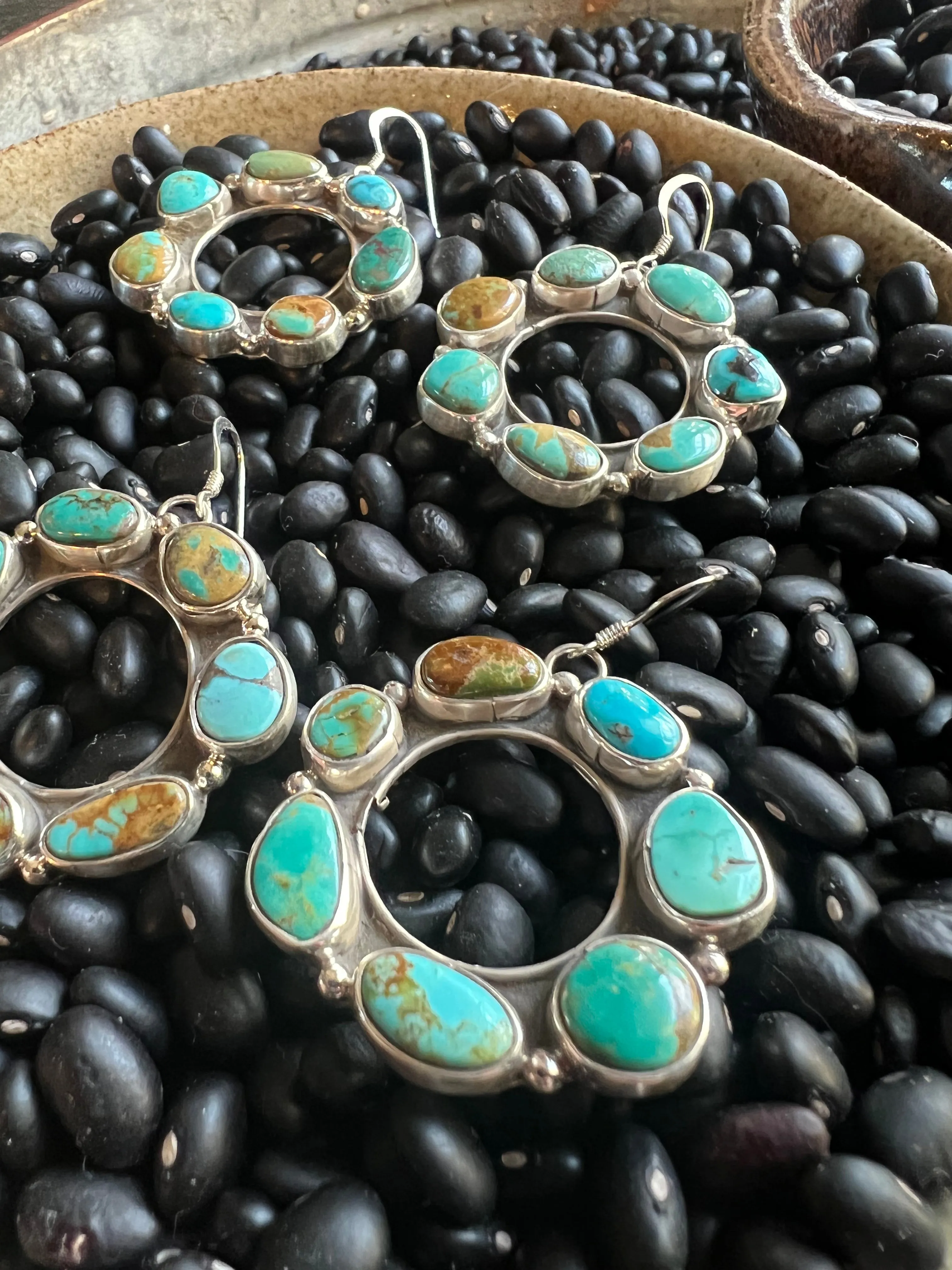 Turquoise Circle Earrings