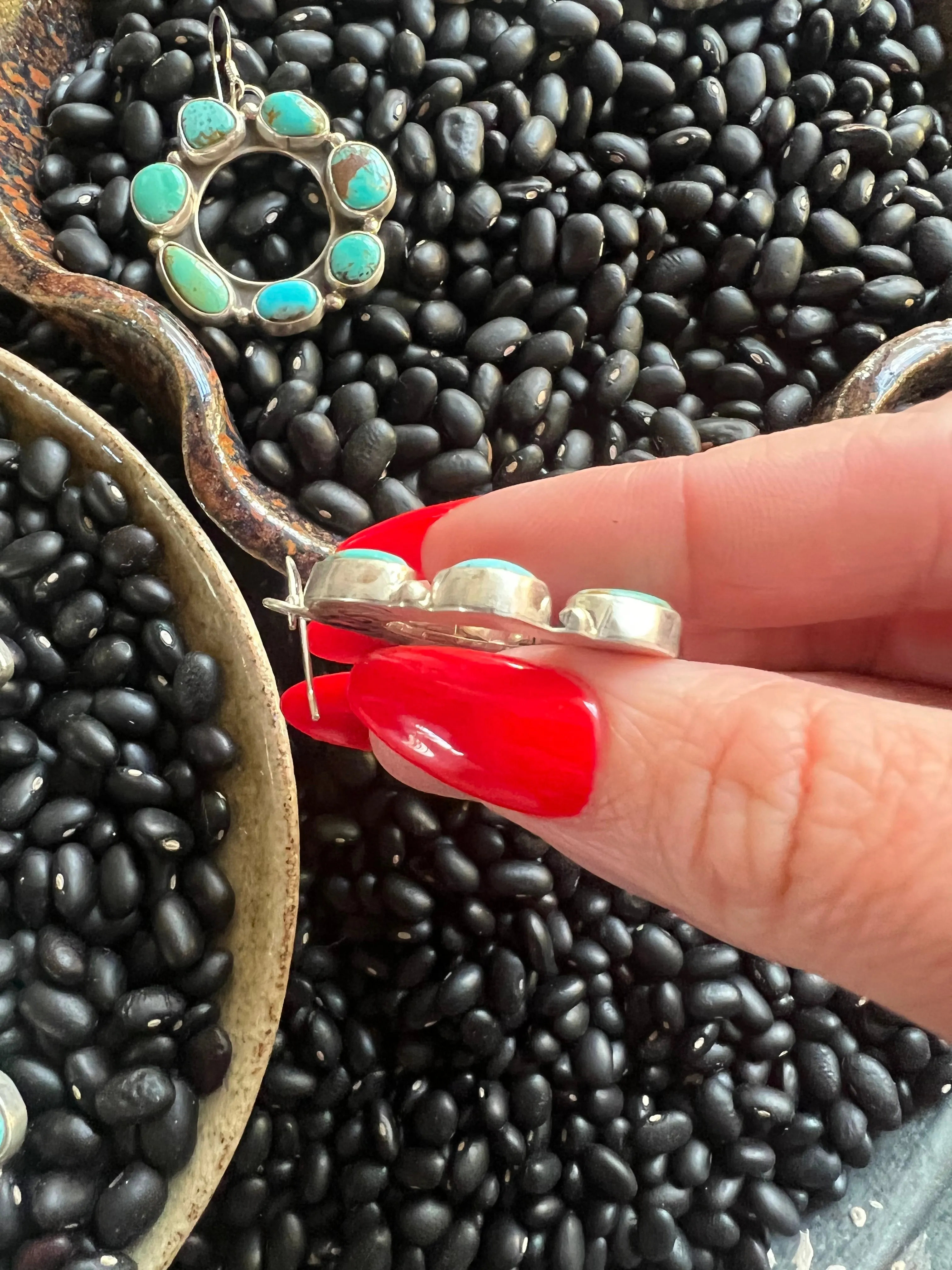 Turquoise Circle Earrings