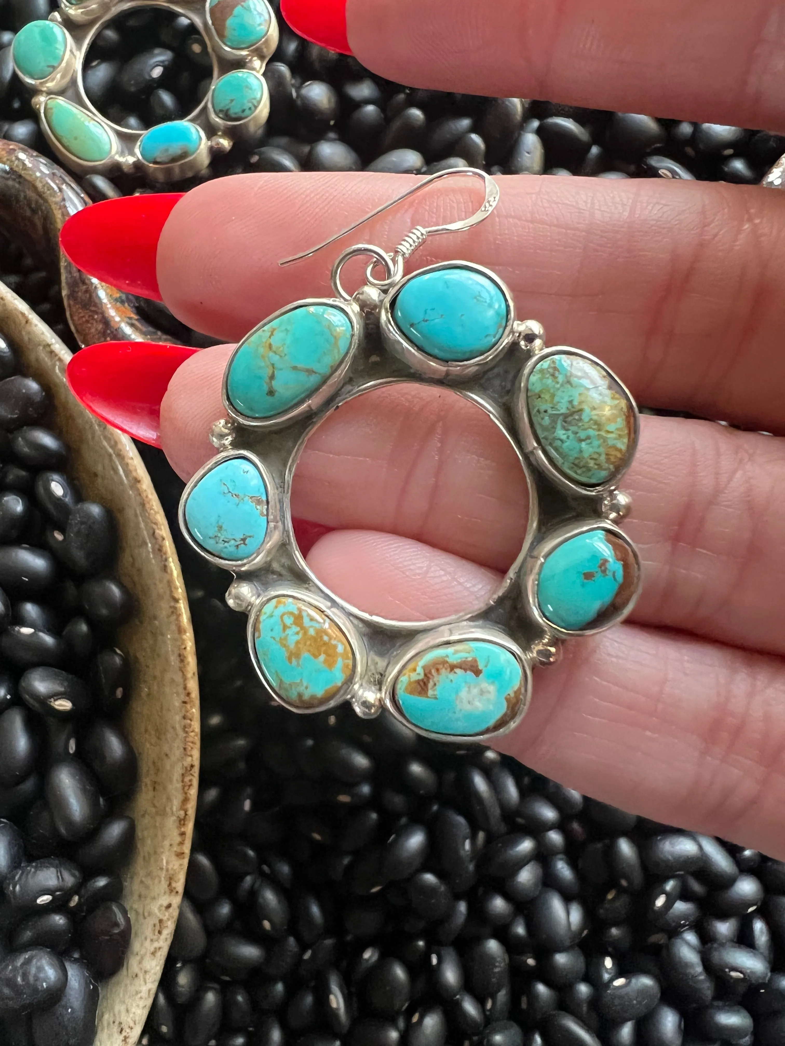 Turquoise Circle Earrings