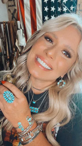 Turquoise Circle Earrings