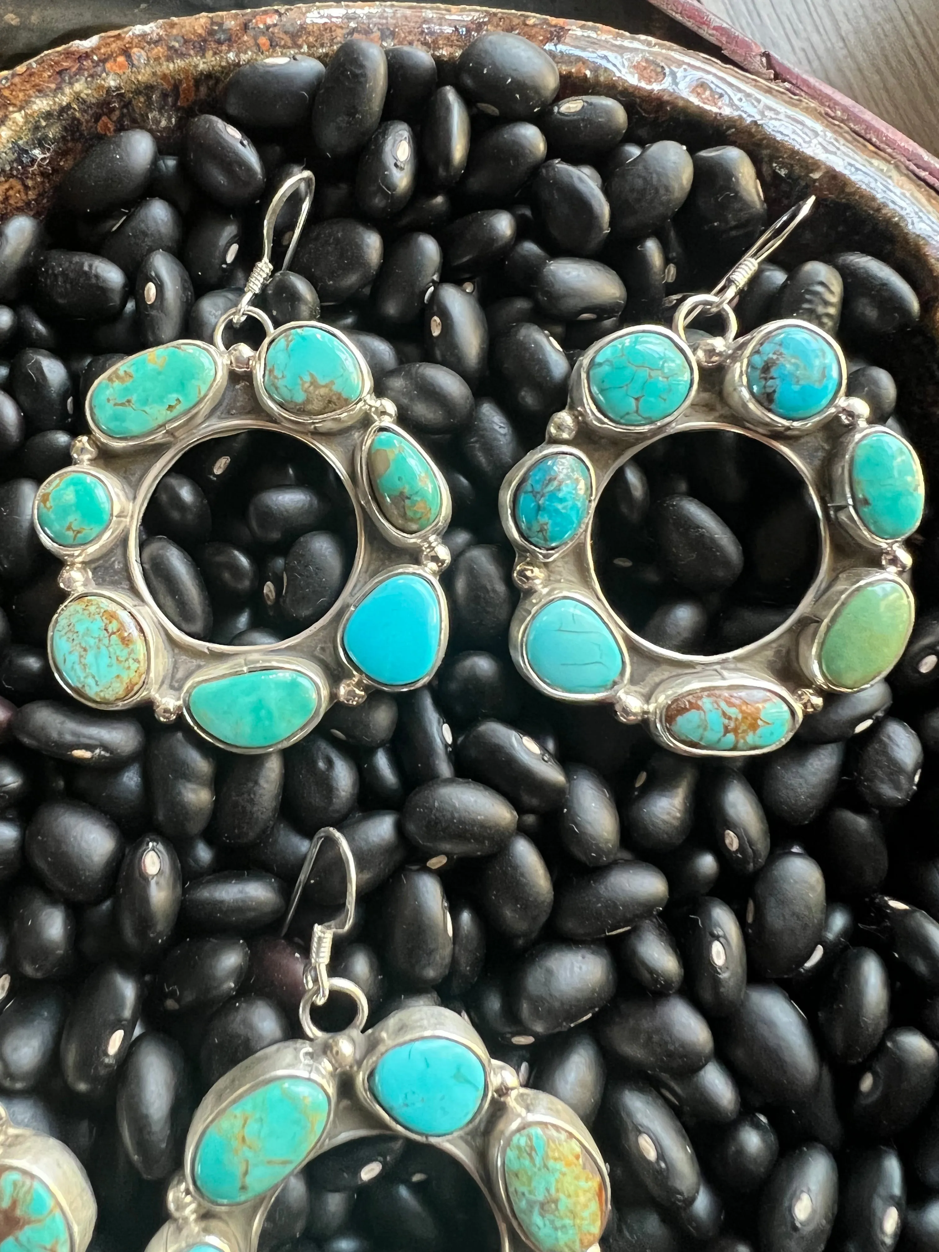 Turquoise Circle Earrings
