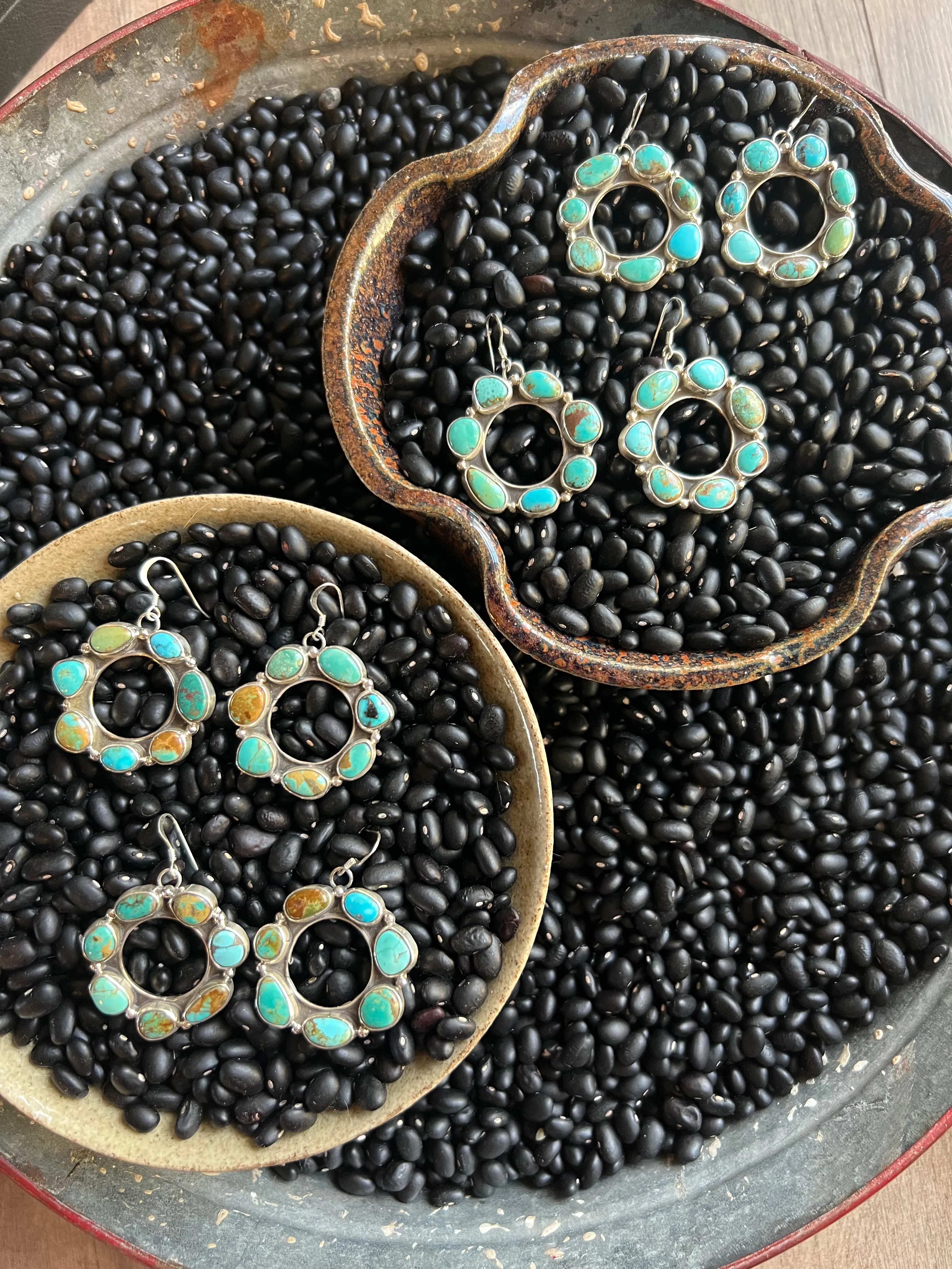 Turquoise Circle Earrings