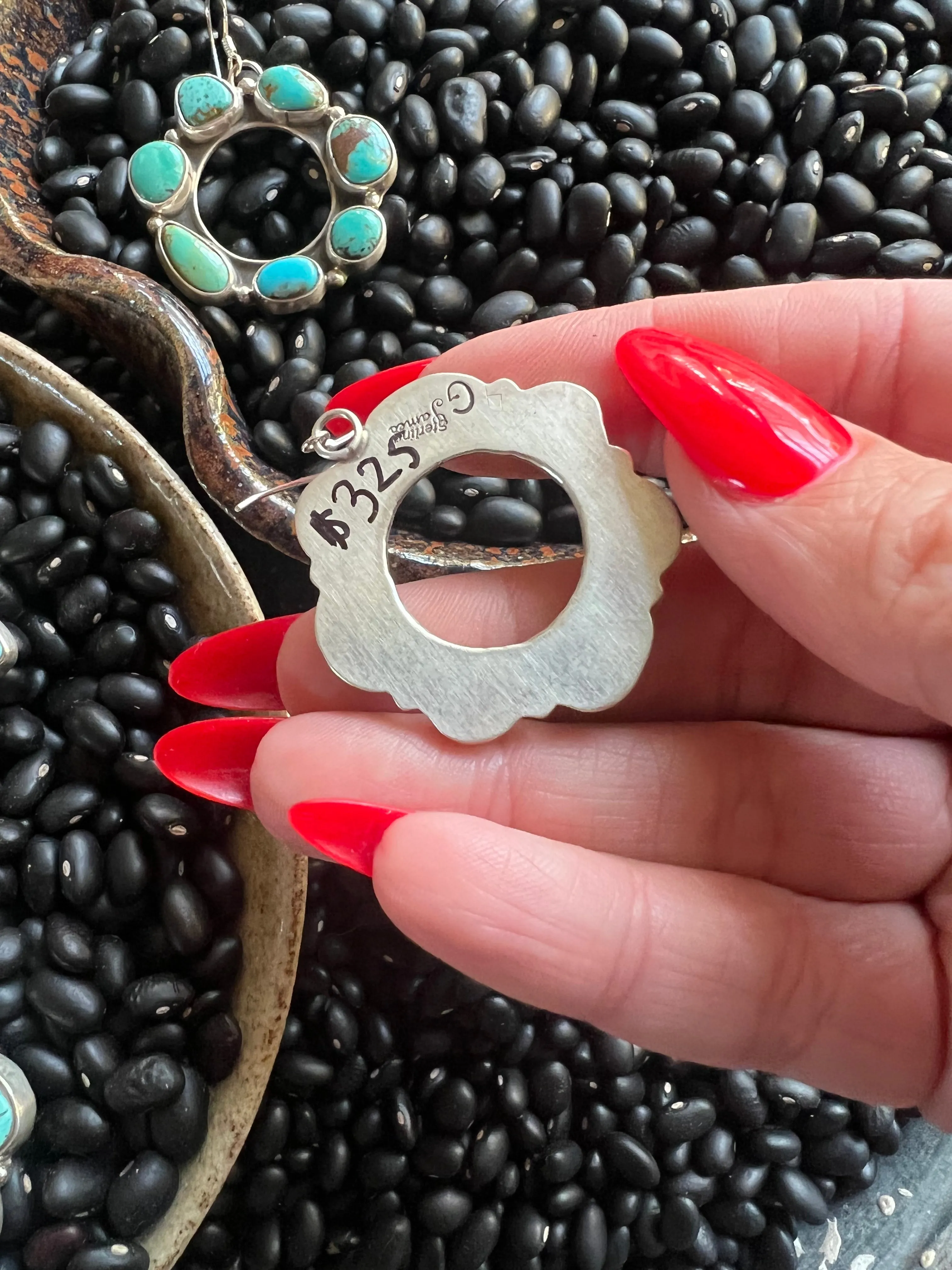 Turquoise Circle Earrings