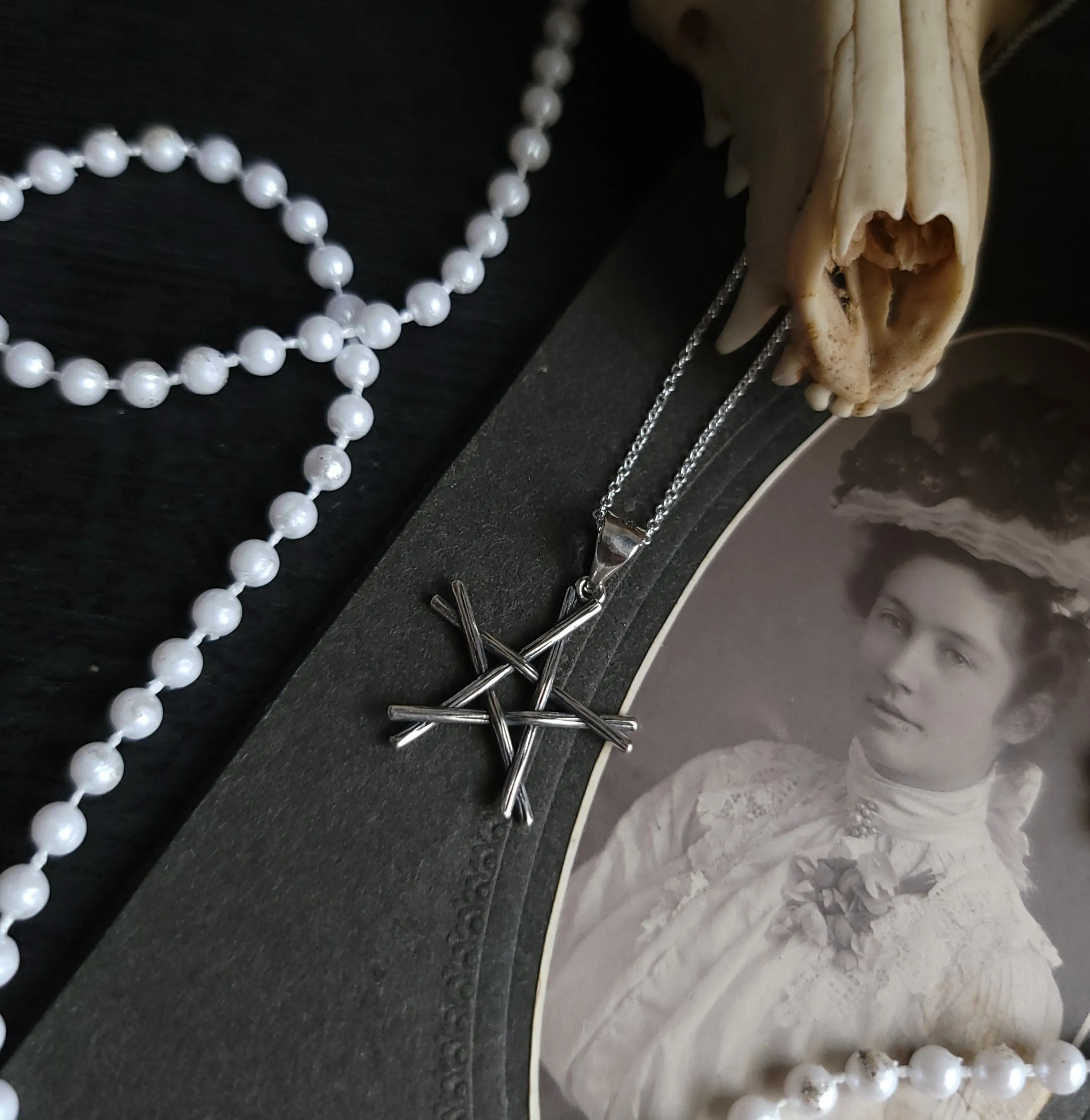 Twig Pentacle Necklace - Sterling Silver