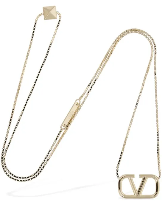 Valentino Garavani   V logo signature long necklace 