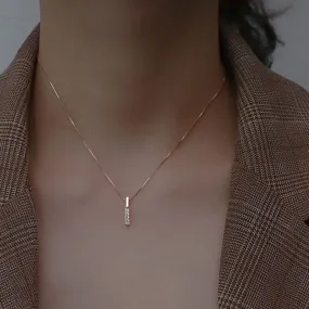 VenusFox Hot Selling 925 Sterling Silver Necklace Simple Geometric Cubic Zircon Choker Shiny Exquisite Clavicle Chain For Women SNK003