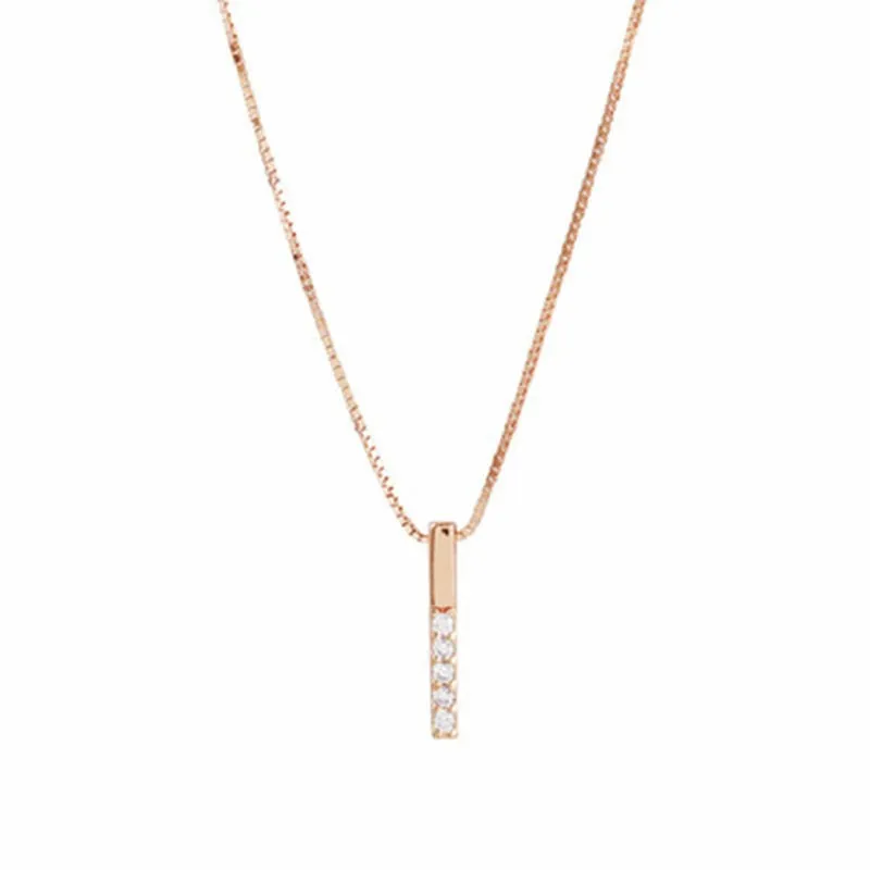 VenusFox Hot Selling 925 Sterling Silver Necklace Simple Geometric Cubic Zircon Choker Shiny Exquisite Clavicle Chain For Women SNK003