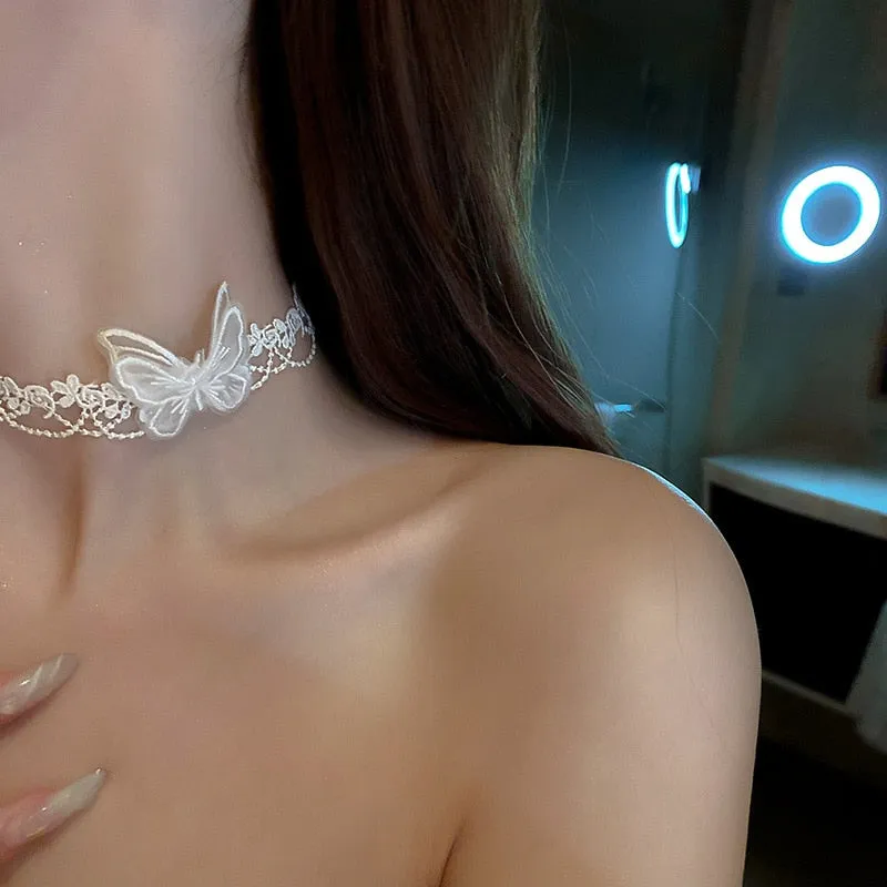 VenusFox Lace Mesh Butterfly Choker