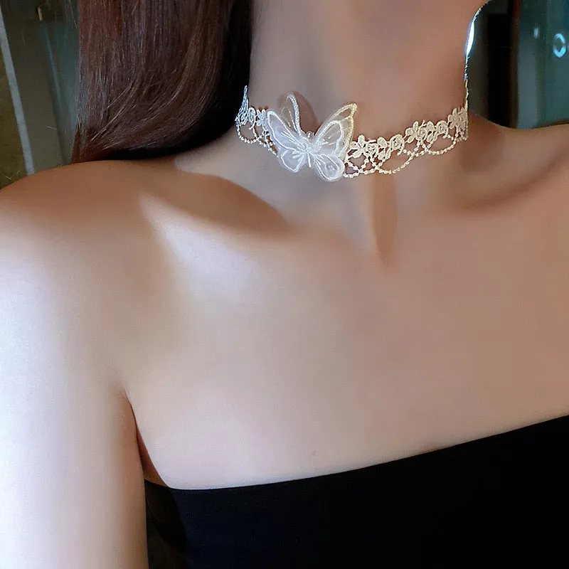 VenusFox Lace Mesh Butterfly Choker