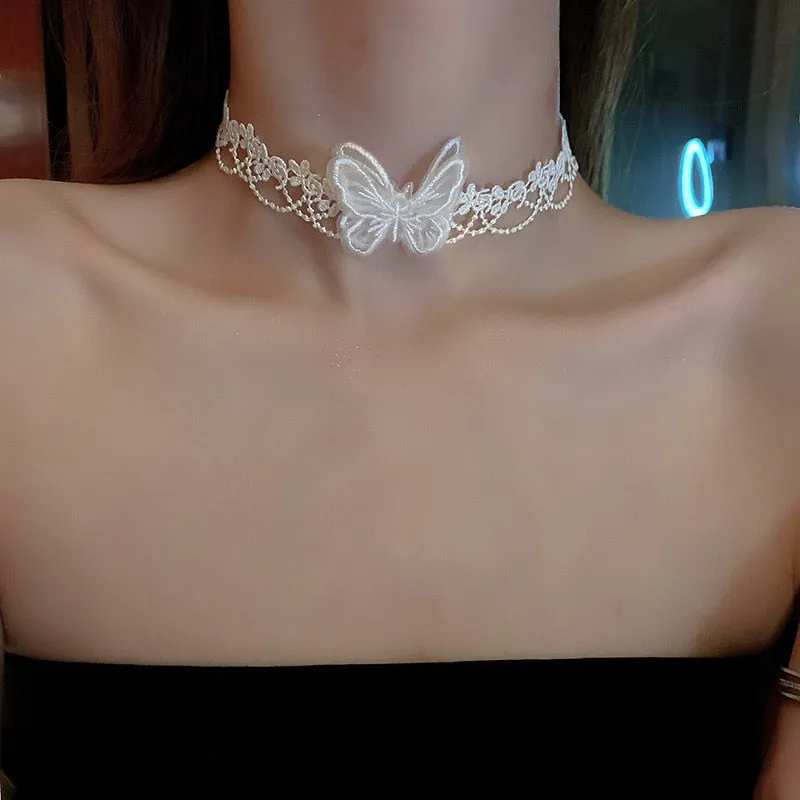 VenusFox Lace Mesh Butterfly Choker