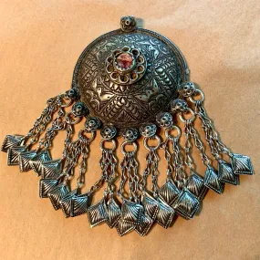 Vintage Afghan Pendant with Fringe