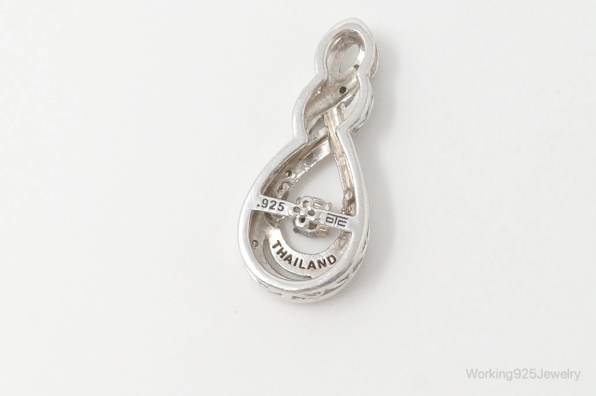 Vintage Diamond Sterling Silver Necklace Pendant