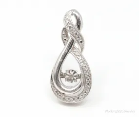 Vintage Diamond Sterling Silver Necklace Pendant