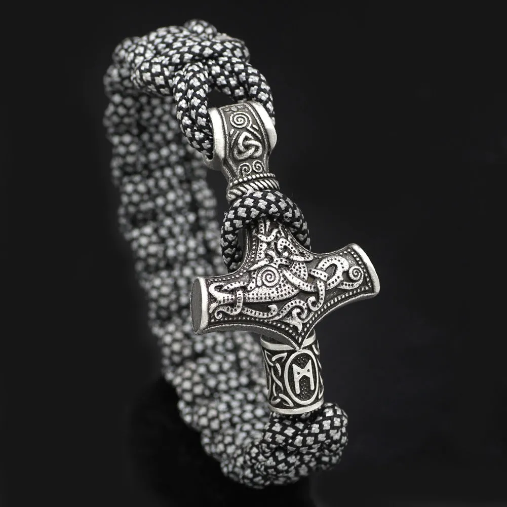 Vintage Thor's Hammer Braided Bracelet
