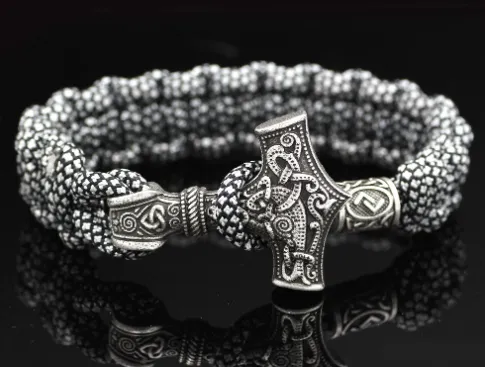 Vintage Thor's Hammer Braided Bracelet