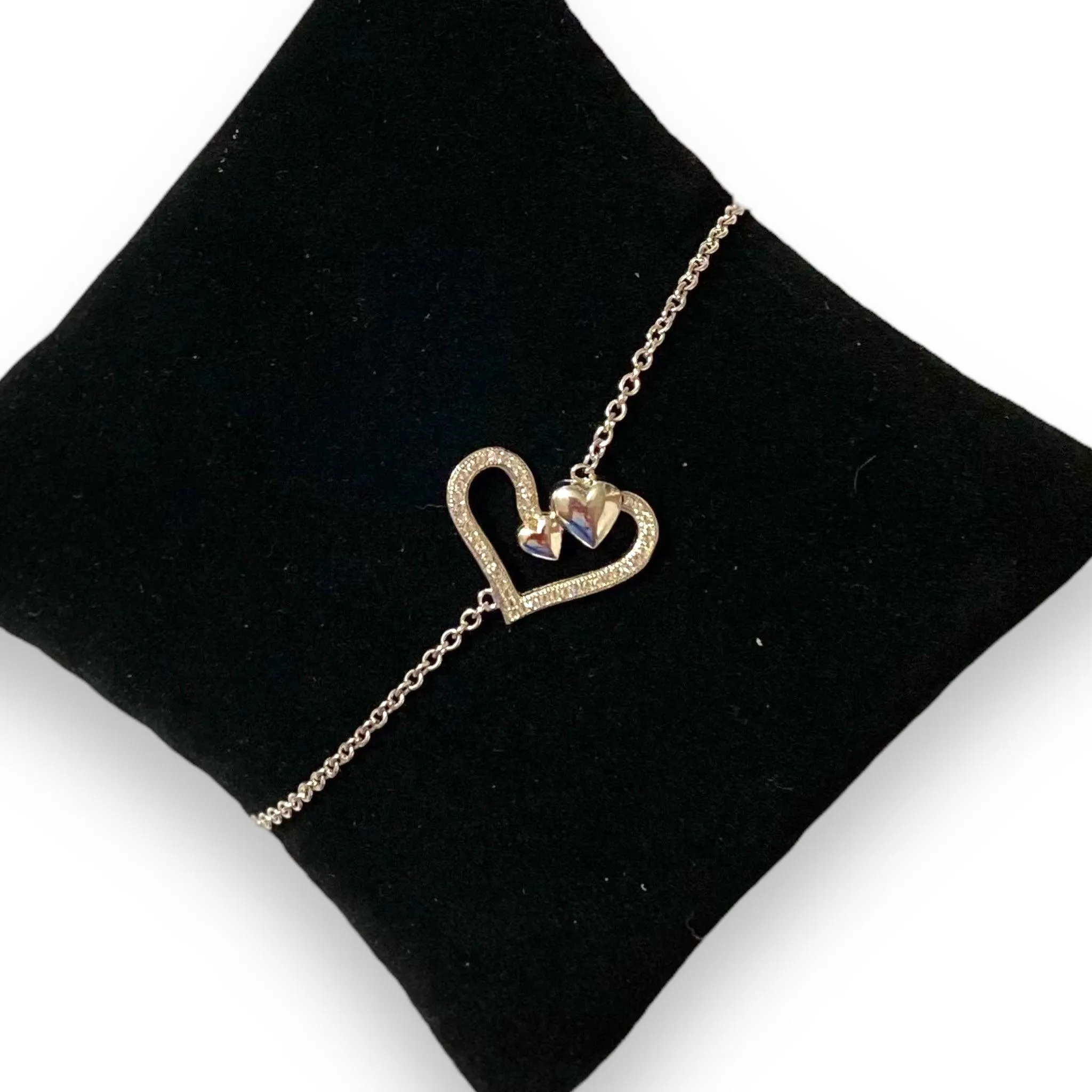White Diamond Heart Bracelet