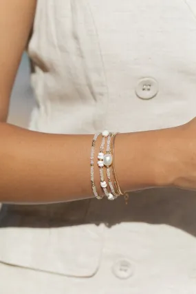 White Pearl and Gemstone Bracelet - Haukea