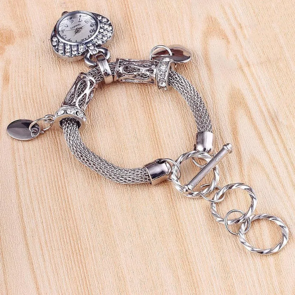 Women's Love Heart Bracelet Wrist Watch