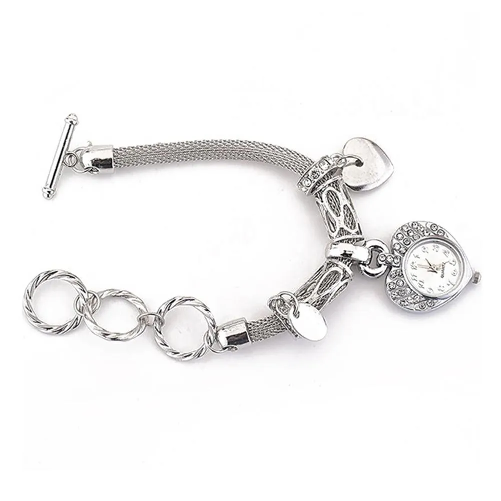 Women's Love Heart Bracelet Wrist Watch