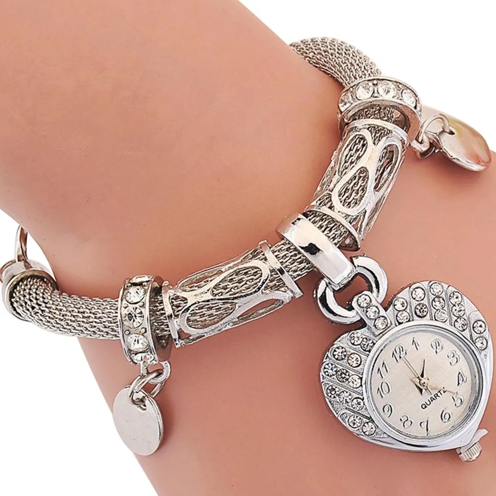 Women's Love Heart Bracelet Wrist Watch