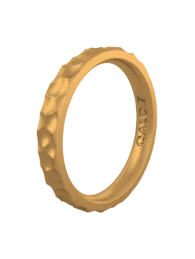 Women's Metallic Forged Stackable Silicone Ring