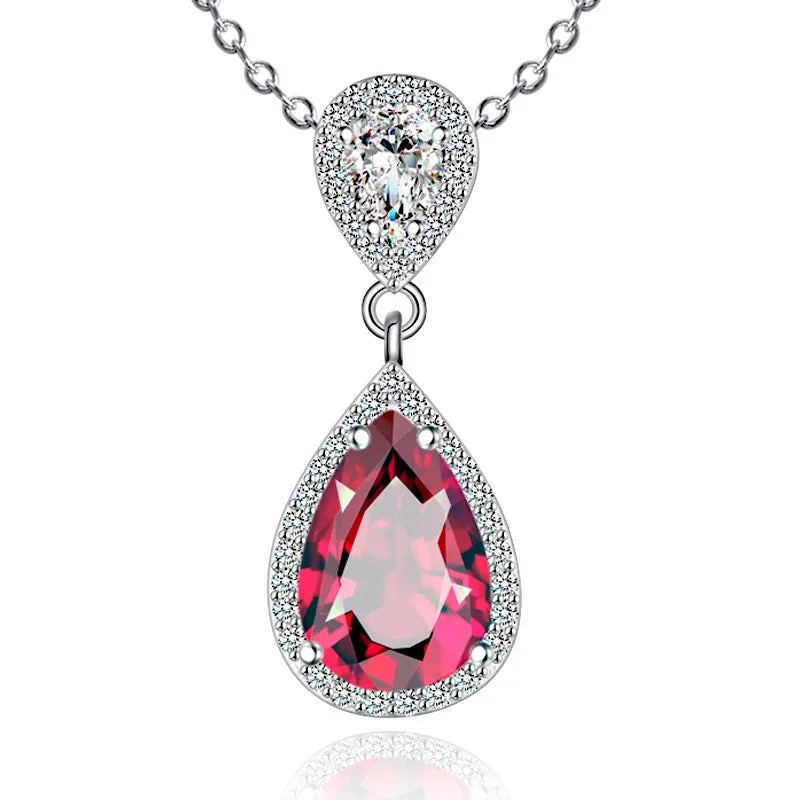 Women's Pendant S925 Silver Necklace Blue Crystal Pendant for girls