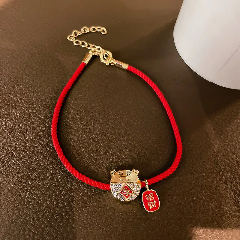 Year Of The Ox Transshipment Red String Bracelet