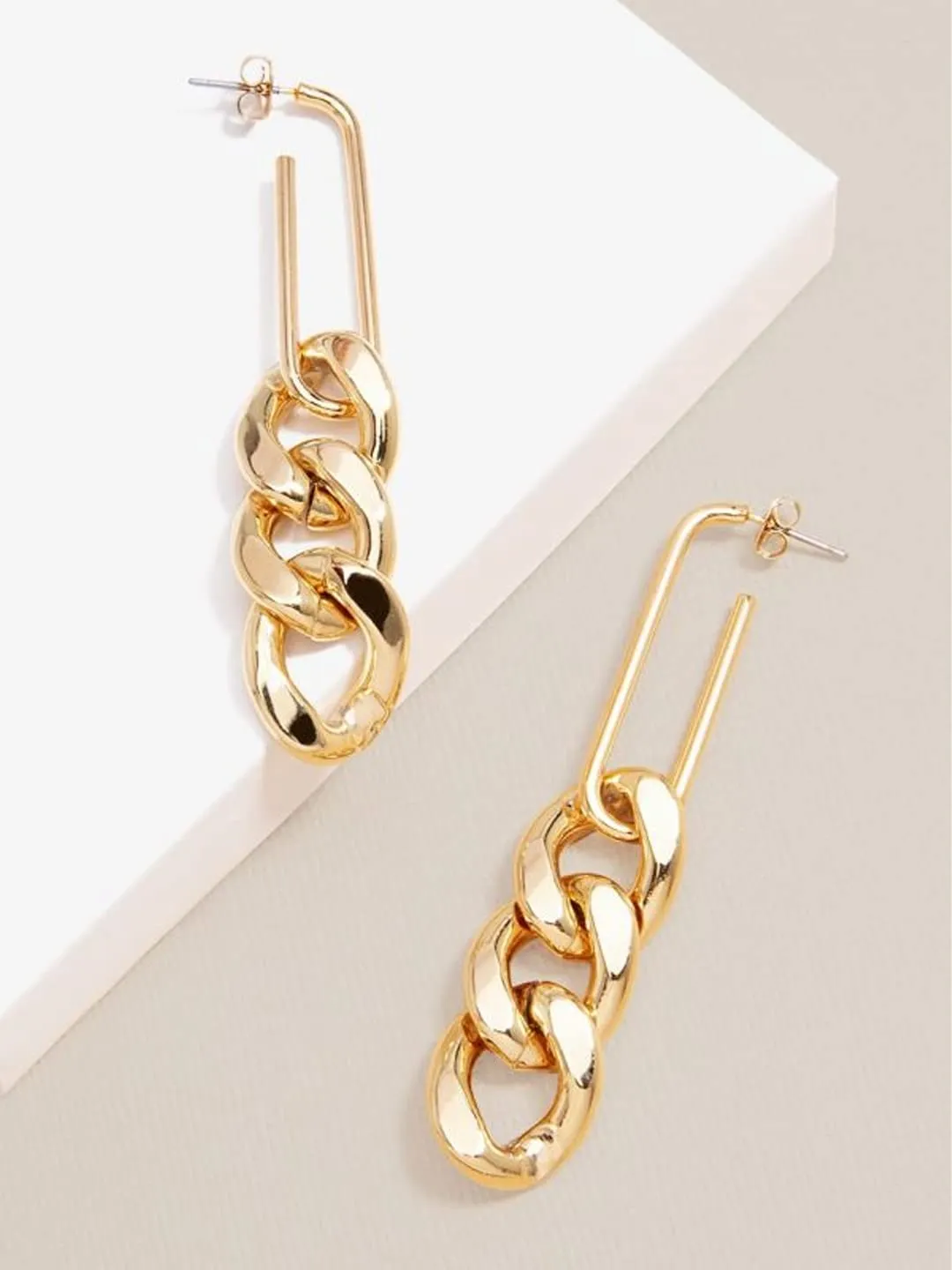 Yellow Chimes Earrings for Women and Girls Fashion Golden Dangler | Western Style Long Link Chain Danglers Earrings | Birthday Gift for Girls & Women Anniversary Gift for Wife